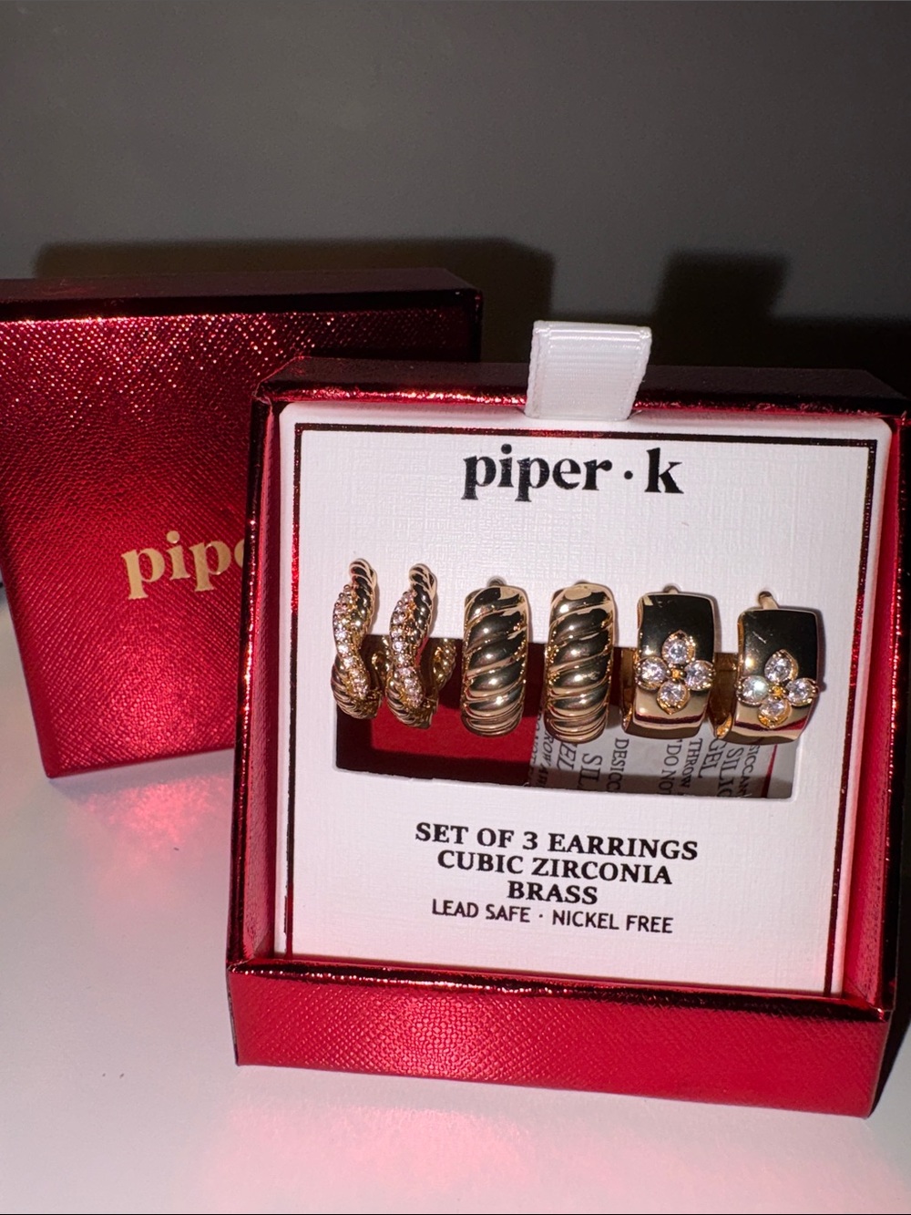 Piper K 3pc Earrings Set new